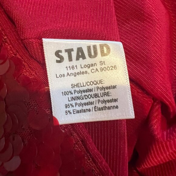 STAUD Vedette red Sequined Skirt size 8 - Picture 13 of 13